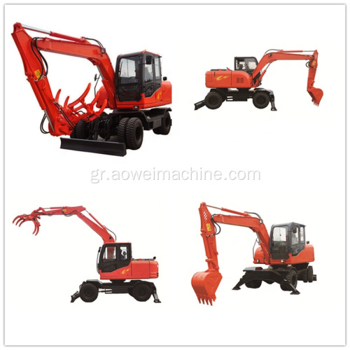 CE Certified Wheel Excavator with 0.3m3 Bucket Capacity grapple hammer to Germany UK France europe